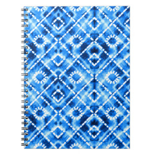 Caderno Espiral Denim Tie Dye Textura: Legância Moderna.