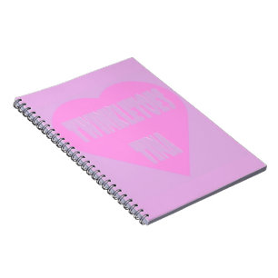 Caderno Espiral Dentes de girassol Tina rosa e mauve pastel coraçã