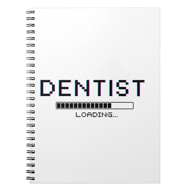 Caderno Espiral Dentist Loading Glitch Pixel Humor (Frente)