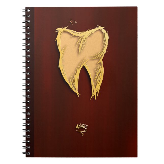 Caderno Espiral Dentista dentário do ouro Dentista Dental Assistan (Frente)