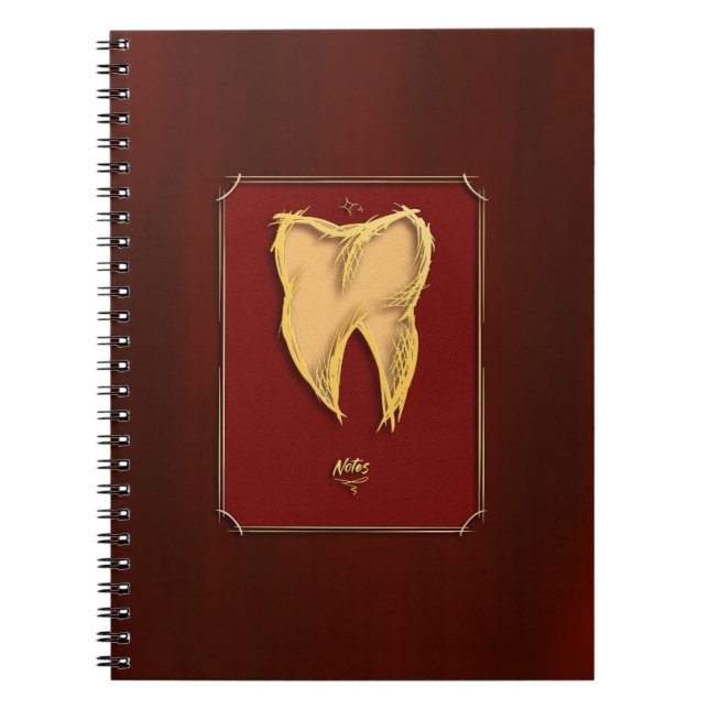 Caderno Espiral Dentista dentário do ouro Dentista Dental Assistan (Frente)