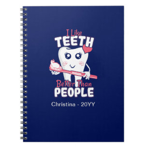 Caderno Espiral Dentista Engraçado - Gosta Mais de Dentes do que d