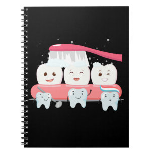 Caderno Espiral Dentista Feliz Dente Dentbruxa Dental Assistente