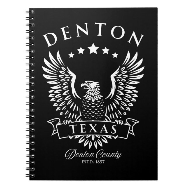 Caderno Espiral Denton Texas Águia Vintage (Frente)