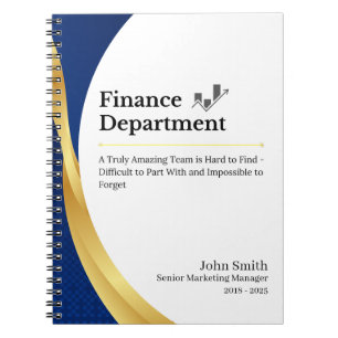 Caderno Espiral Departamento de Finanças Personalizado