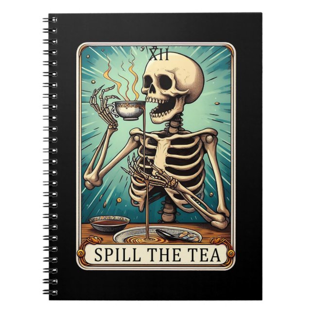Caderno Espiral Derramar da coleção de notebooks Tea Tarot Card (Frente)