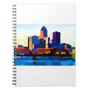 Caderno Espiral Des Moines Iowa Skyline