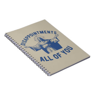 Caderno Espiral Desapontamentos Todos Vocês Meme Jesus Retro Crist