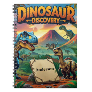 Caderno Espiral Descoberta de Dinossauros – Pré-História Personali