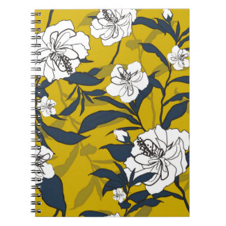 Caderno Espiral Descreva a ilustração da Vintage florescente. Seam
