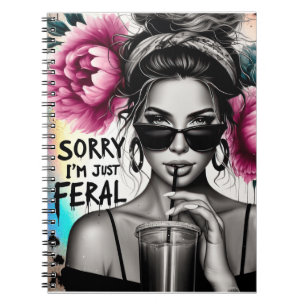 Caderno Espiral Desculpe, sou só por uma moda sarcástica selvagem