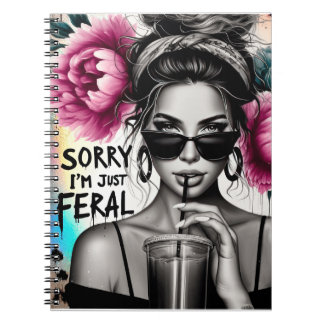 Caderno Espiral Desculpe, sou só por uma moda sarcástica selvagem