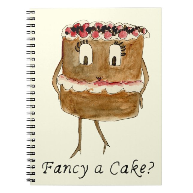 Caderno Espiral Deseja uma citação de bolo de confeiteiro (Frente)