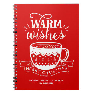 Caderno Espiral Desejos Quentes Xícara Quente Café Cacau Vermelho