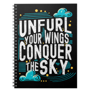 Caderno Espiral Desencha suas asas conquiste o inspirador moderno 