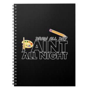 Caderno Espiral Desenhar o dia todo, Pinta a noite toda