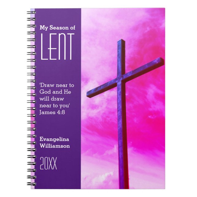 Caderno Espiral Desenhar Personalizado Perto de Deus Lenten Devoci (Frente)