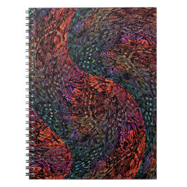 Caderno Espiral Desenho Abstrato de Caleidoscópio Fractal Elétrico