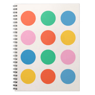 Caderno Espiral Desenho Abstrato de Pontos Bauhaus