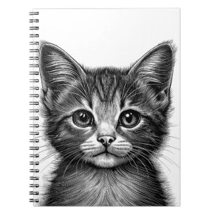 Caderno Espiral Desenho Adorável de Gato Jovem