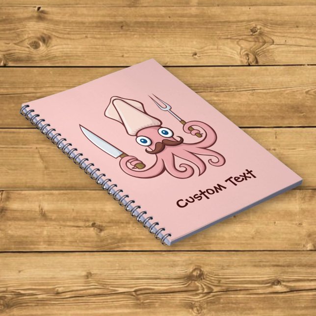 Caderno Espiral Desenho animado de chef Lula (Criador carregado)