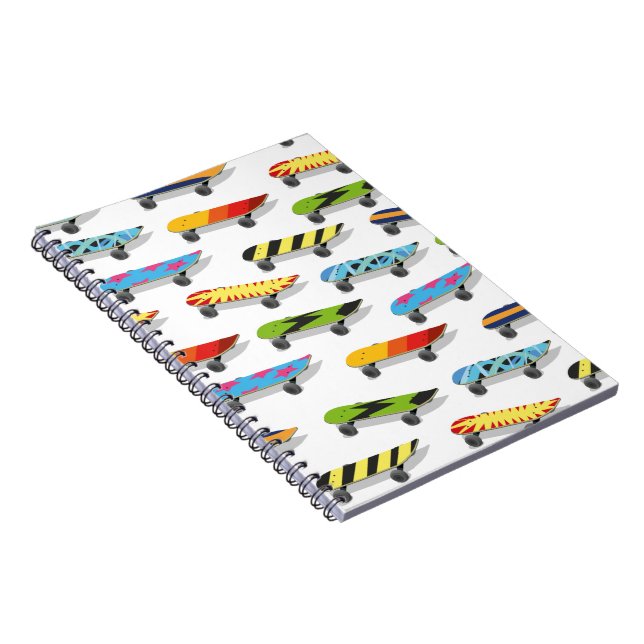 Caderno Espiral Desenho animado de skate. (Lado Direito)