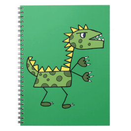 Caderno Espiral desenho animado do dinossauro t-rex