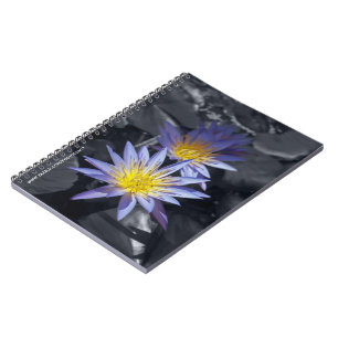 Caderno Espiral Desenho Botânico Floral de Nenúfar Tropical