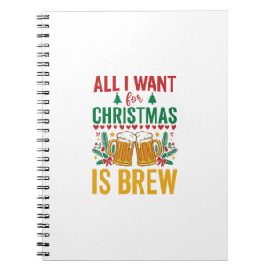 Caderno Espiral Desenho da Bebida de Férias Christmas Brew