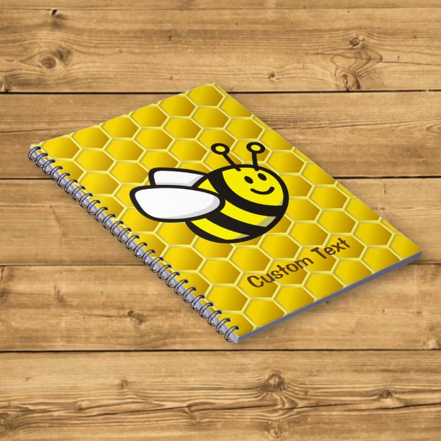 Caderno Espiral Desenho de Abelha Melífera (Criador carregado)