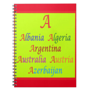 Caderno Espiral Desenho de aprendizagem de educação em palavras de