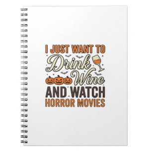 Caderno Espiral Desenho de Camisa Vintage de Filmes de Terror de V