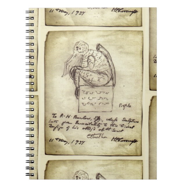 Caderno Espiral Desenho de Cthulhu por Lovecraft (Frente)
