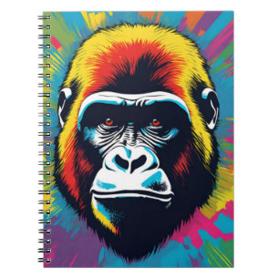Caderno Espiral Desenho de desenhos animados de gorila Pop