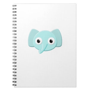 Caderno Espiral Desenho de Elefante Azul Bebê