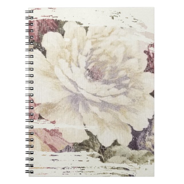 Caderno Espiral Desenho de estofamento Retro Rose (Frente)