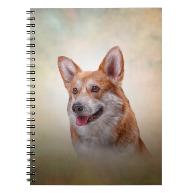Caderno Espiral Desenho de galinha galesa Corgi (Frente)