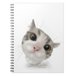 Caderno Espiral Desenho de gatinho malhado fofo