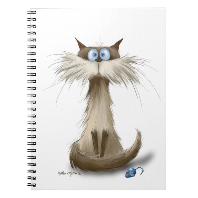 Caderno Espiral Desenho de Gato Siames (Frente)