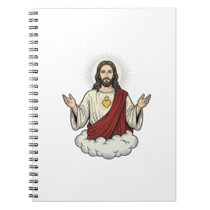 Caderno Espiral Desenho de Gravura Vintage Devocional do Sagrado C