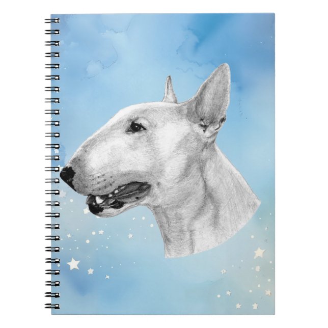 Caderno Espiral Desenho de lápis Bull Terrier (Frente)