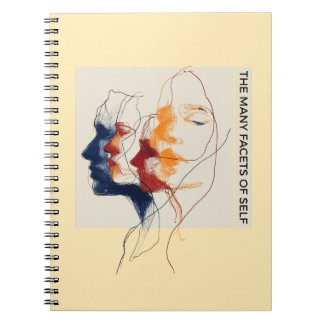 Caderno Espiral Desenho de Linha Contínua Arte de Identidade Saúde