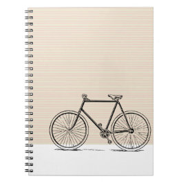Caderno Espiral Desenho de Linha de Bicicleta na moda Moderna