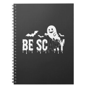 Caderno Espiral Desenho de Morcego Fantasma de Halloween Assustado