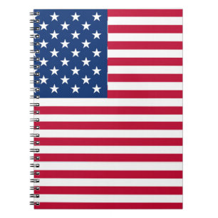 Caderno Espiral Desenho de Orgulho da Bandeira Americana dos EUA