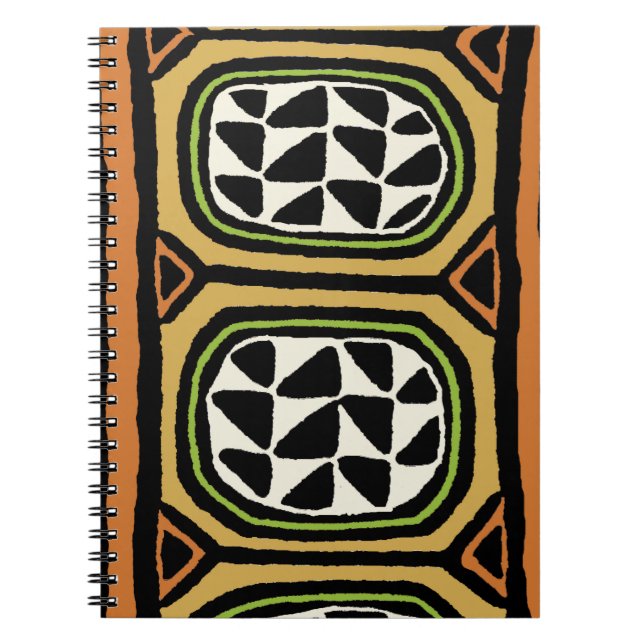 Caderno Espiral Desenho de Têxtil Africano Kuba (Frente)