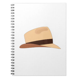 Caderno Espiral Desenho de um chapéu panamenho