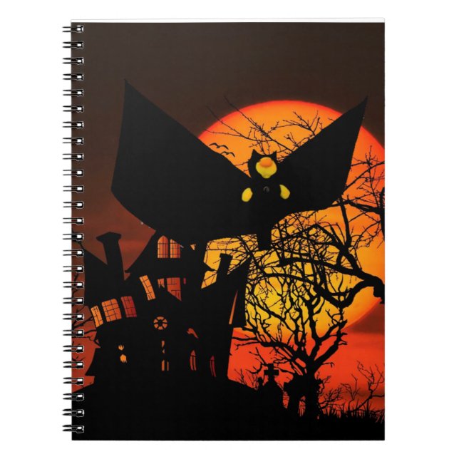 Caderno Espiral Desenho divertido de Halloween (Frente)