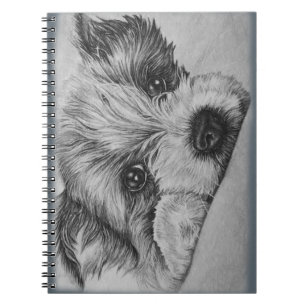 Caderno Espiral Desenho do cão de filhote de cachorro da arte