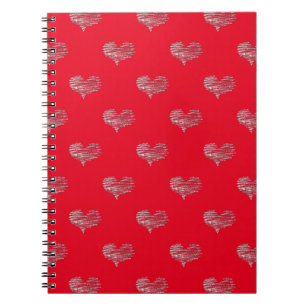 Caderno Espiral Desenho do Dia de os namorados Branco